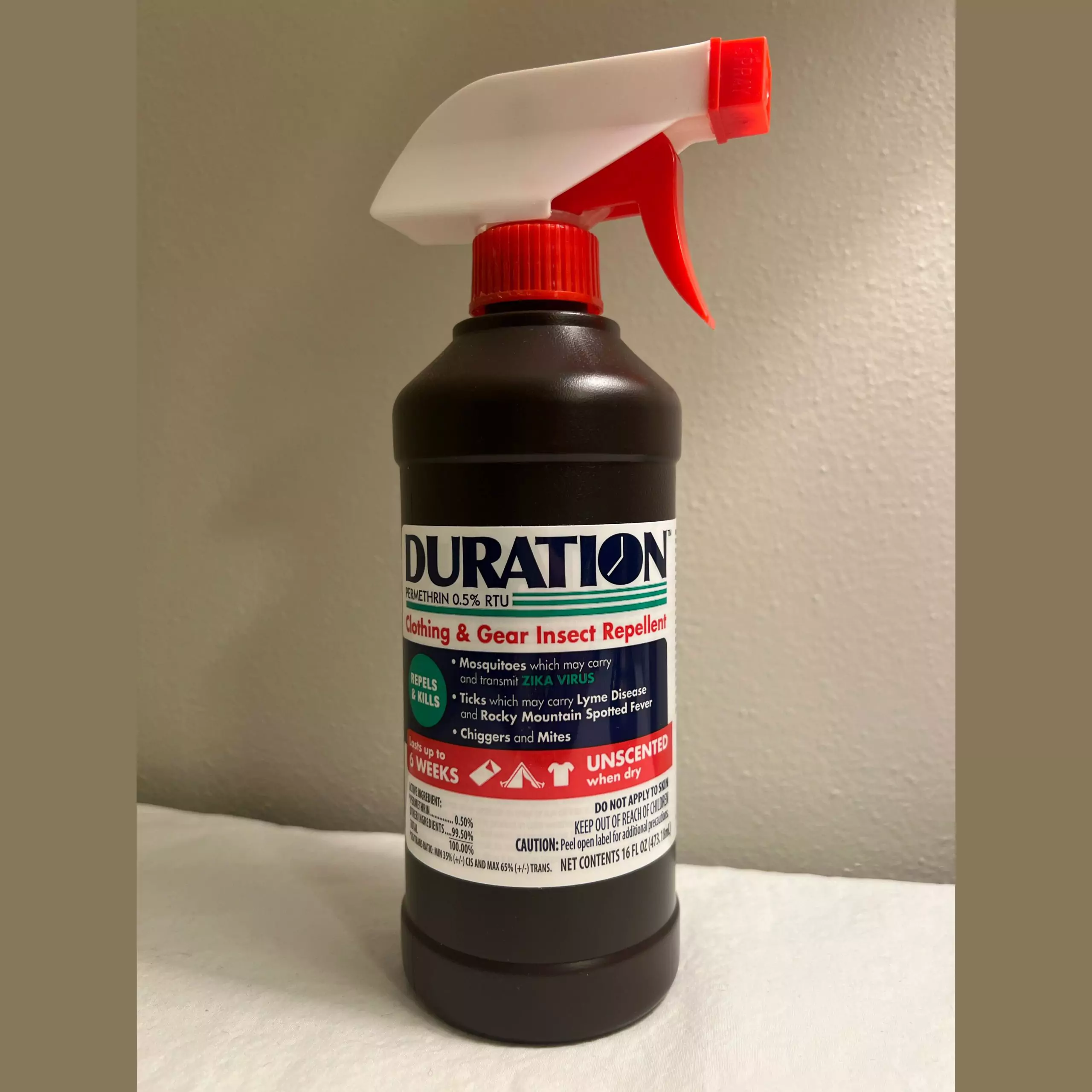 Duration .5% Permethrin Tick Repellant 16 oz. - Spray Bottle